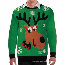 PK18ST057 último diseño alce unisex feos suéteres de Navidad
